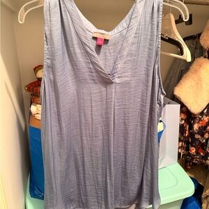 Vince Camuto Blue Sleeveless V-Neck Tank Top